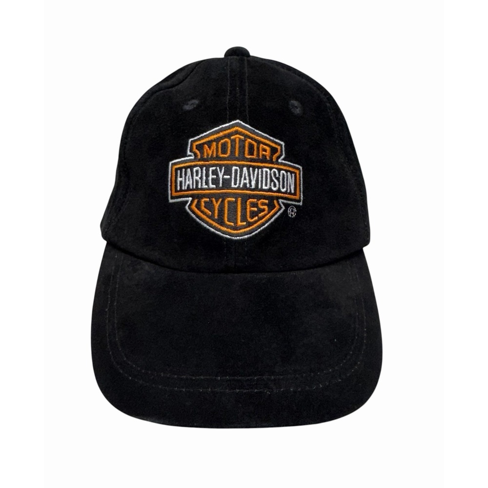 Harley Davidson Baseball Hat Adult Motorcycle Suede Cap - 100% Leather